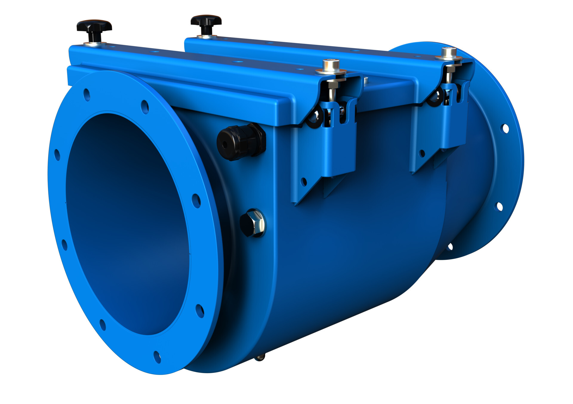 Flameless explosion venting system installed on an indoor enclosed conveyor handling combustible dust